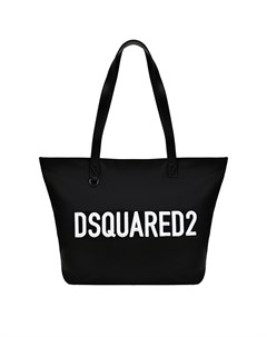 Сумка шопер с белым лого черная Dsquared2