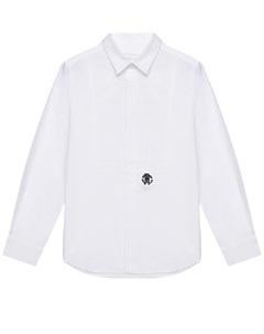 Рубашка с черным лого белая Roberto cavalli