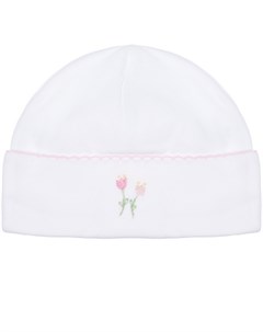 Белая шапка с вышивкой тюльпаны Lyda baby