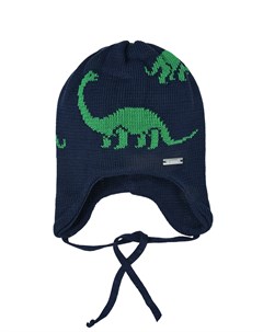 Темно синяя шапка с принтом динозавр Il trenino