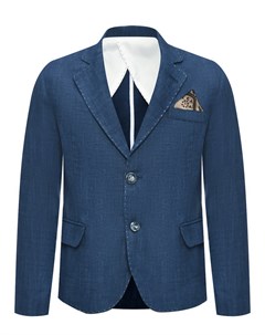 Однобортный льняной пиджак синий Emanuel pris