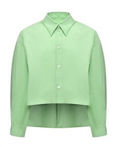 Асимметричная рубашка зеленая Mm6 maison margiela