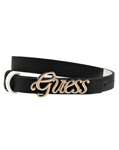 Ремень с золотым лого черный Guess