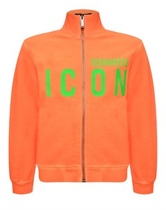 Куртка спортивная оранжевая с зеленым лого Dsquared2