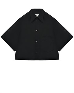 Укороченная рубашка черная Mm6 maison margiela