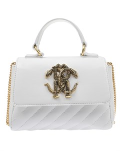 Белая стеганая сумка с лого Roberto cavalli