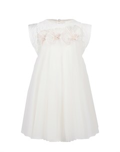 Белое платье с цветочной аппликацией Genny