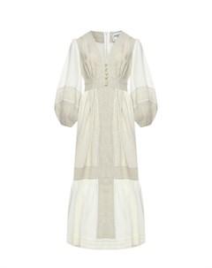 Платье миди с объёмными рукавами белое Forte dei marmi couture