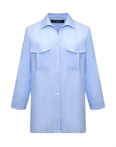 Рубашка с карманами на груди голубая Pietro brunelli