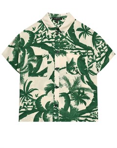 Рубашка с принтом тропики зеленая Dan maralex