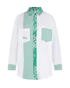 Рубашка в бело зеленую полоску Forte dei marmi couture