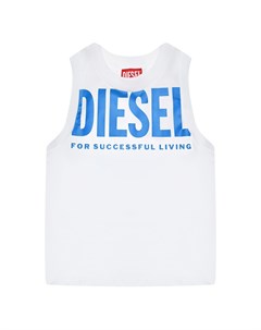 Футболка с синим лого белая Diesel