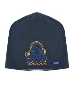 Темно синяя шапка с принтом акула Il trenino