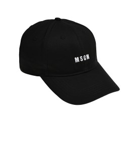 Кепка с вышитым белым логотипом черная Msgm