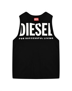 Футболка с синим лого черная Diesel