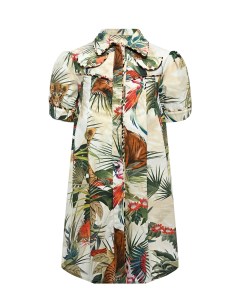 Платье рубашка с тропическим принтом Roberto cavalli