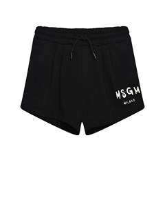 Шорты с белым лого черные Msgm