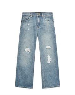 Выбеленные джинсы с разрезами синие Guess