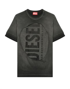 Футболка с разрезом серая Diesel