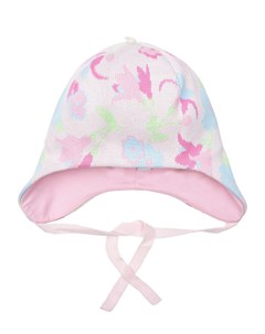 Розовая шапка с цветочным узором Chobi