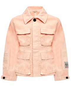 Джинсовая куртка с накладными карманами розовая No21