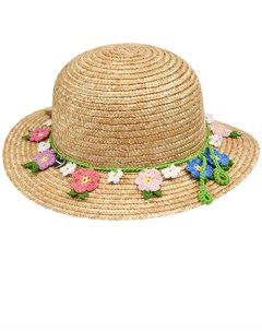 Соломенная шляпа с цветочным декором Il trenino