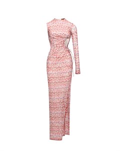 Платье с драпировкой на талии розовое Missoni
