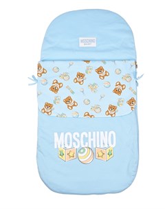 Голубой конверт с принтом мишки и игрушки 40x80 см Moschino