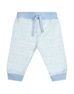 Спортивные брюки со сплошным лого голубые Dolce&gabbana