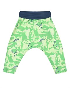 Зеленые спортивные брюки с принтом крокодилы Sanetta kidswear