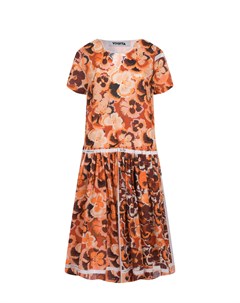 Оранжевое платье с цветочным принтом Vivetta