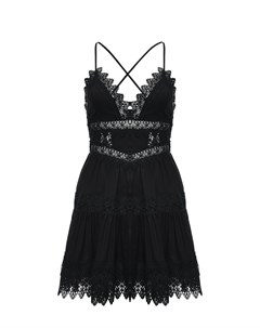Мини платье с кружевными вставками черное Charo ruiz