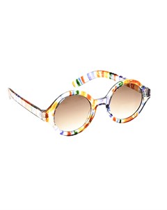 Круглые очки в разноцветной оправе Molo