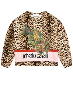 Леопардовый свитшот с лого Roberto cavalli
