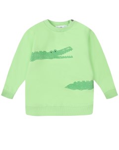 Зеленый свитшот с принтом крокодилы Sanetta kidswear