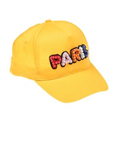 Желтая шапка с надписью PARIS из бусин Regina
