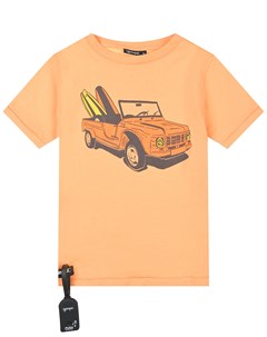 Оранжевая футболка с принтом машина Yporqué