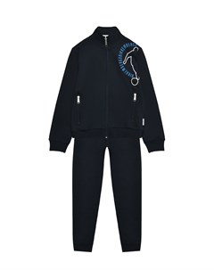 Спортивный костюм куртка с принтом футболиста брюки темно синий Bikkembergs