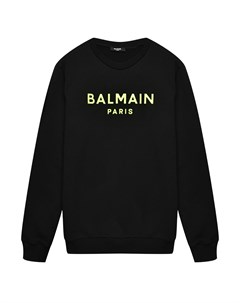 Свитшот с неоновым лого черный Balmain