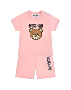 Комплект футболка и шорты с лого розовый Moschino