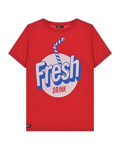 Красная футболка с принтом Fresh drink Yporqué