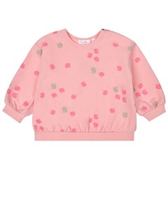 Розовый свитшот с принтом яблоки Sanetta kidswear