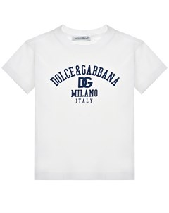 Футболка с синим лого белая Dolce&gabbana