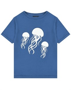 Синяя футболка с принтом медузы Yporqué