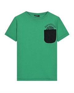Зеленая футболка с черным накладным карманом Yporqué