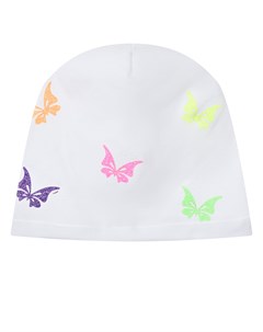 Белая шапка с принтом бабочки Catya