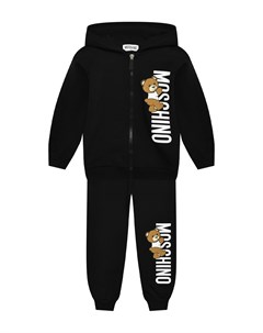 Спортивный костюм с вертикальным лого черный Moschino