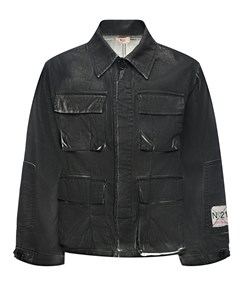 Джинсовая куртка с накладными карманами черная No21