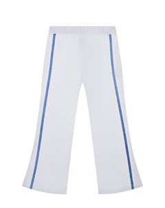 Белые спортивные брюки с синими лампасами Genny