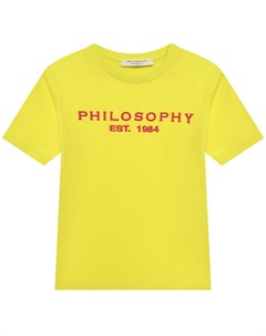 Футболка с вышитым розовым лого Philosophy di lorenzo serafini kids